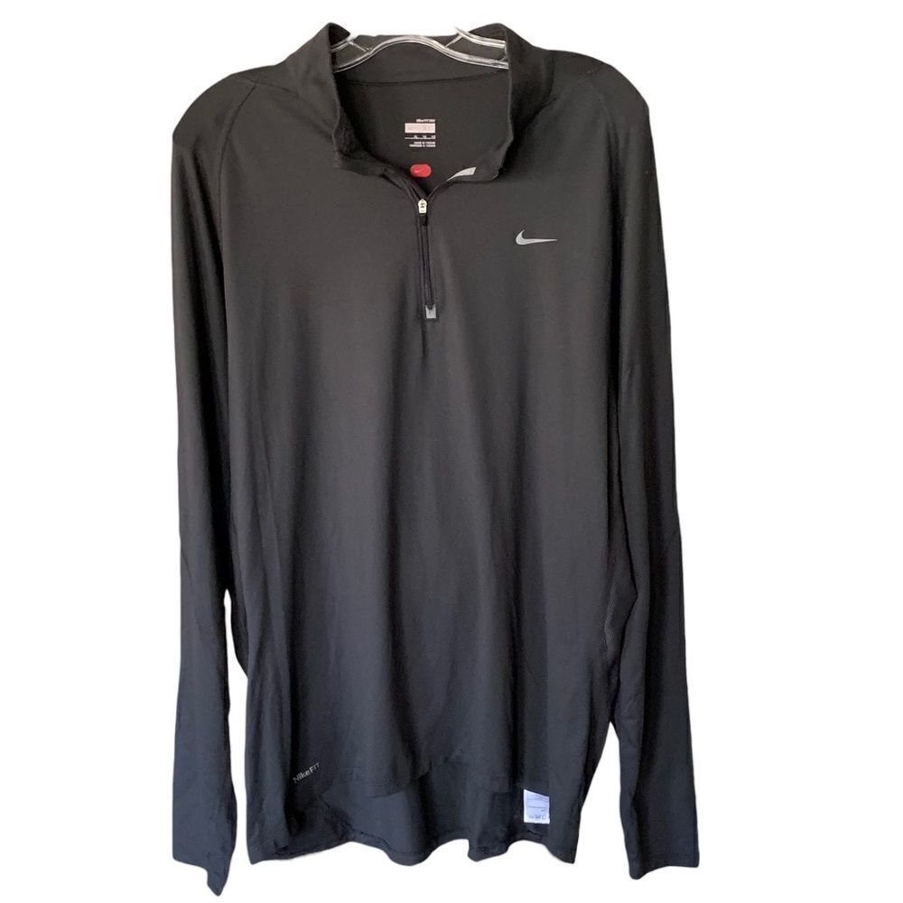 Nike DriFit Charcoal Gray Lightweight 1/4 Zip Pullover Sz XL